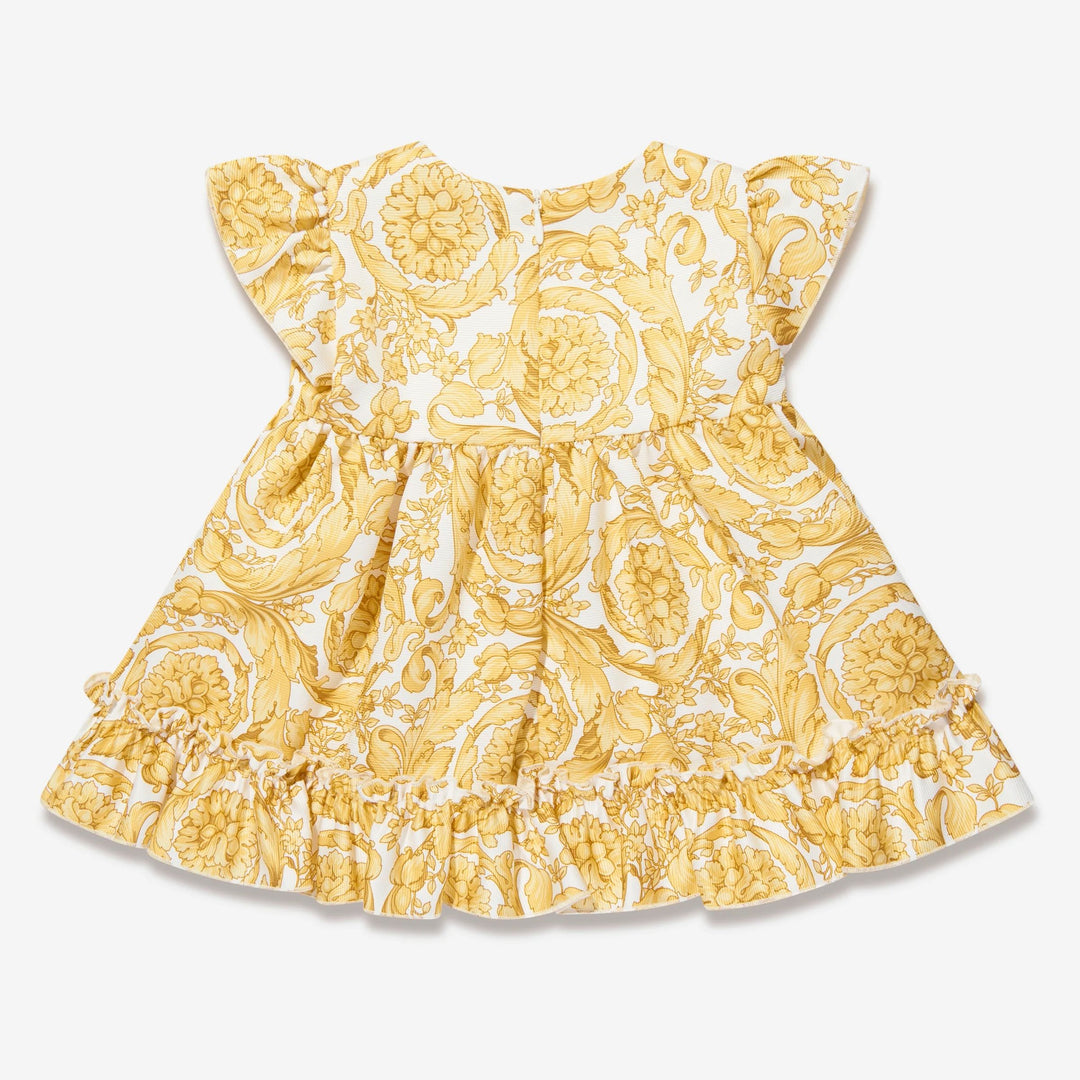 versace-1003476-1a05539-5w050-Gold Barocco Print Dress