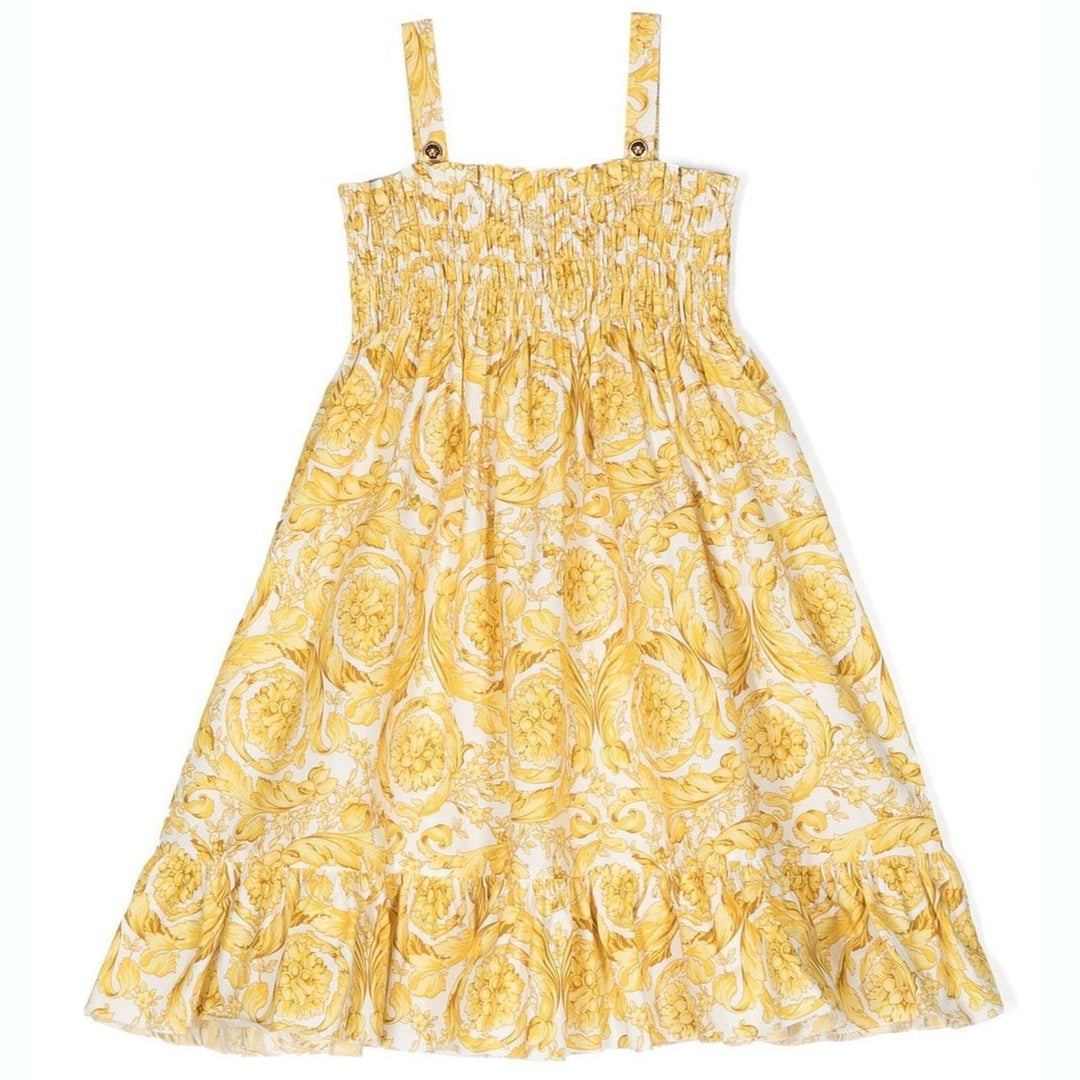 versace-1000186-1a02460-5w050-Gold Barocco Cotton Dress