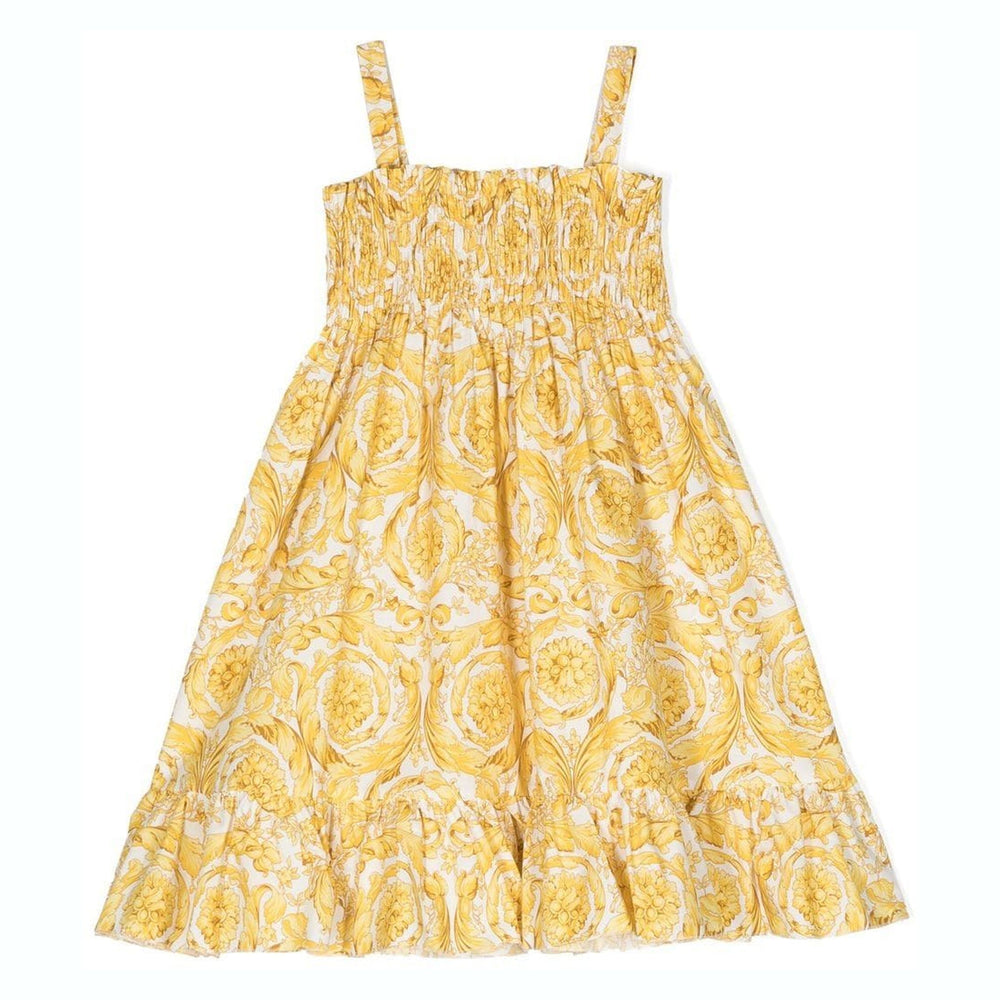 versace-1000186-1a02460-5w050-Gold Barocco Cotton Dress