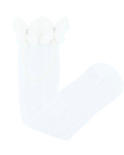 Butterfly Lace Pearl Link Socks