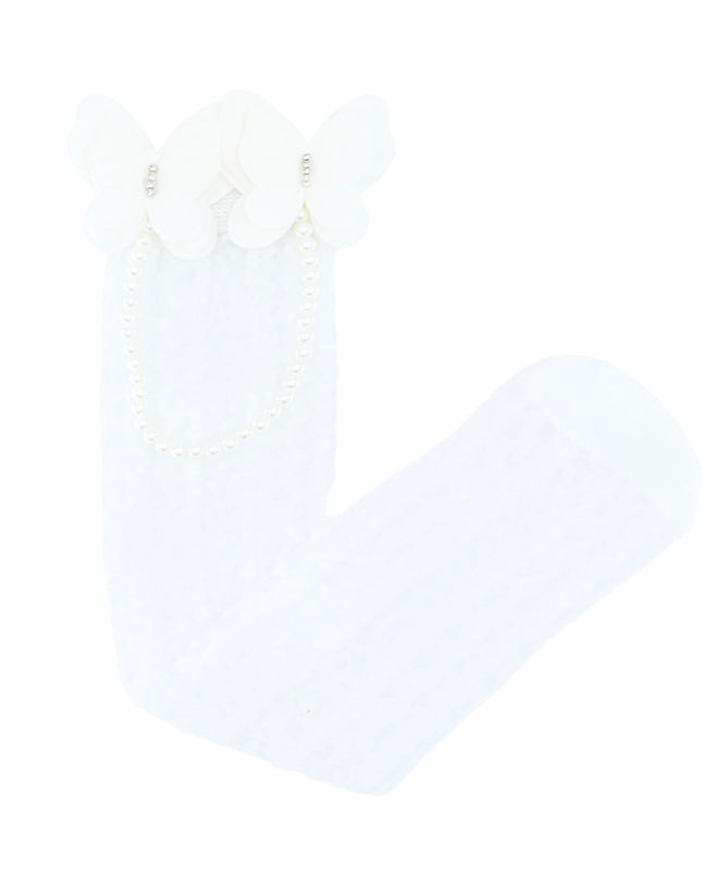 Butterfly Lace Pearl Link Socks