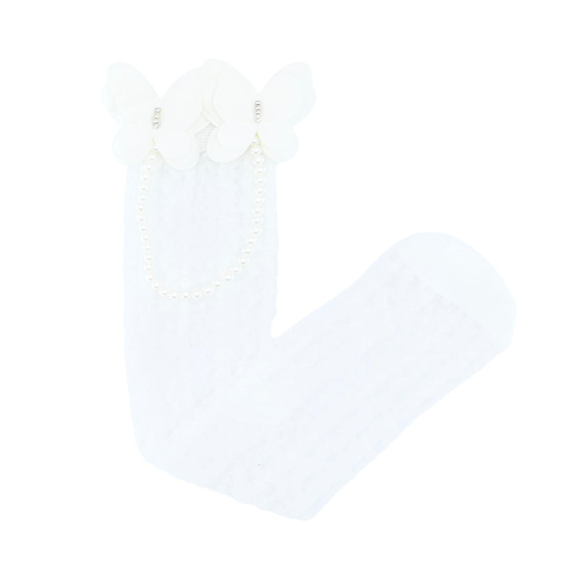 Butterfly Lace Pearl Link Socks