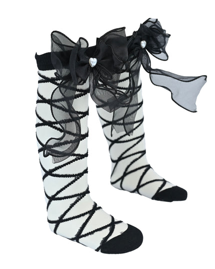 Tulle Tie Wrap Heart Socks