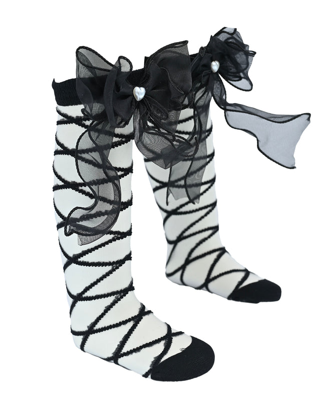Tulle Tie Wrap Heart Socks