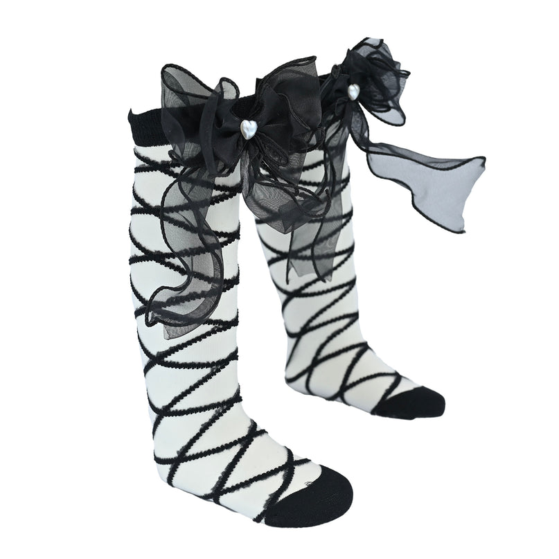 Tulle Tie Wrap Heart Socks