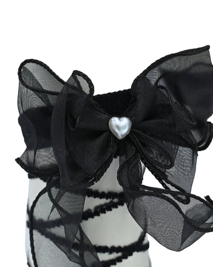 Tulle Tie Wrap Heart Socks