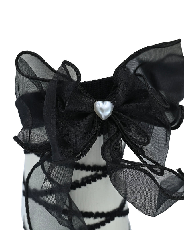 Tulle Tie Wrap Heart Socks
