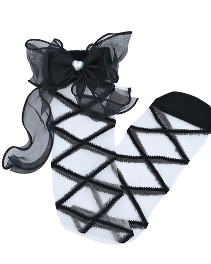 Tulle Tie Wrap Heart Socks