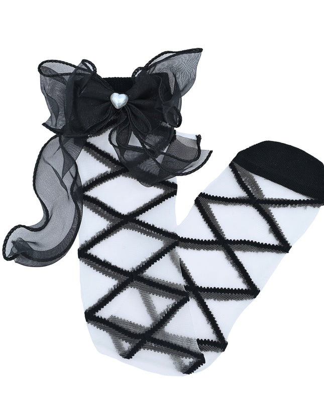 Tulle Tie Wrap Heart Socks