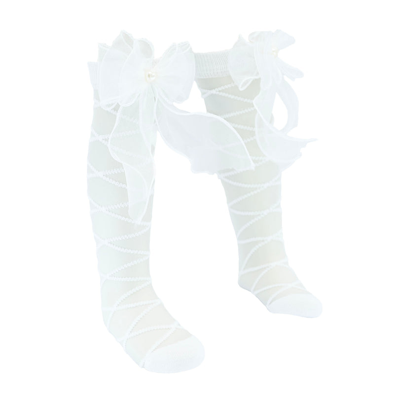 Tulle Tie Wrap Heart Socks