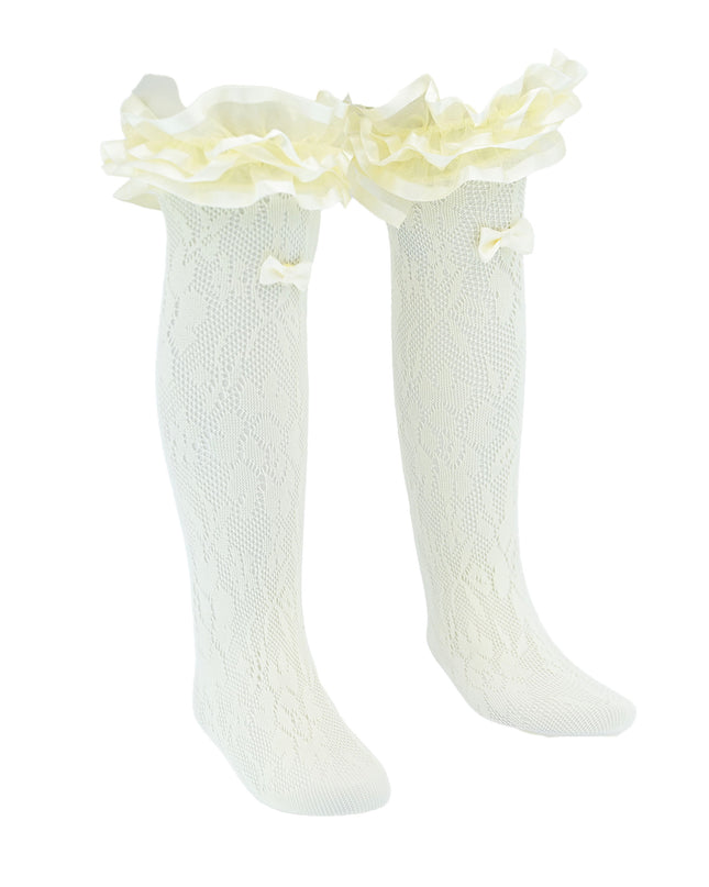 Layered Ruffle Bow Socks