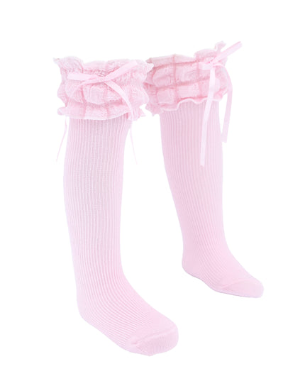 Ruffled Ribbon Long Socks