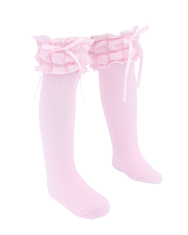 Ruffled Ribbon Long Socks