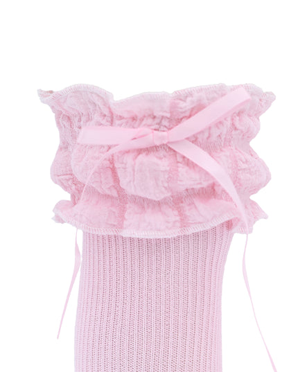 Ruffled Ribbon Long Socks