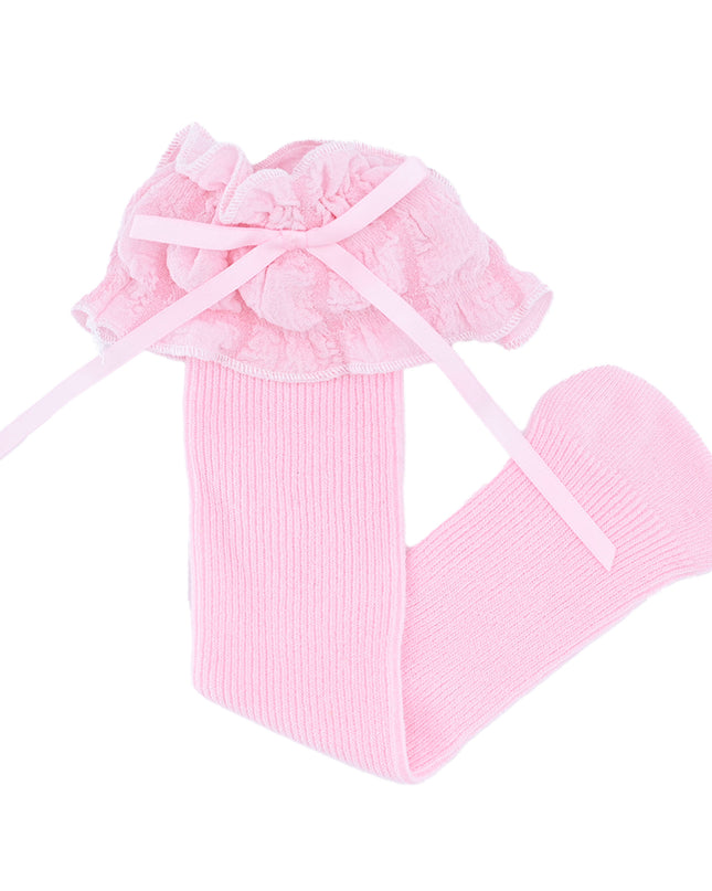 Ruffled Ribbon Long Socks