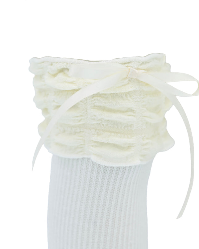 Ruffled Ribbon Long Socks