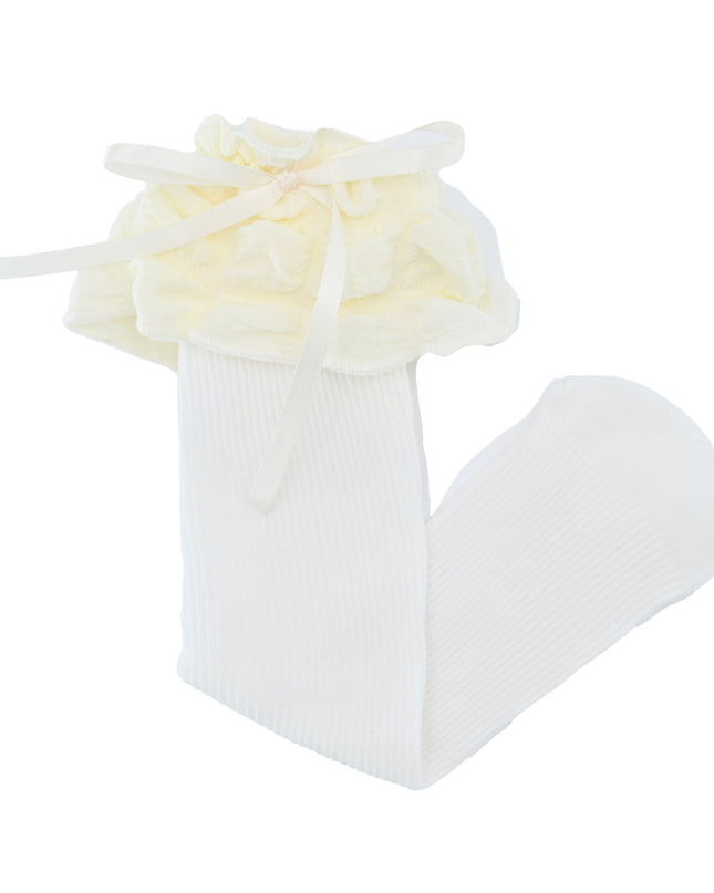 Ruffled Ribbon Long Socks