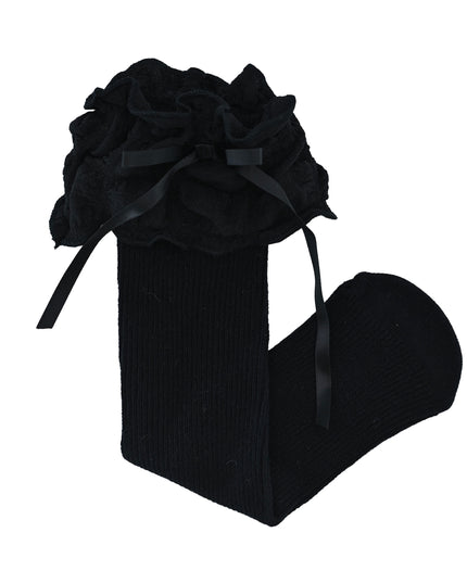 Ruffled Ribbon Long Socks