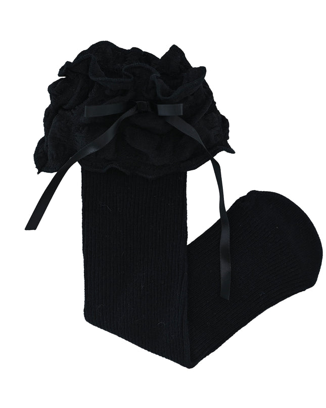 Ruffled Ribbon Long Socks