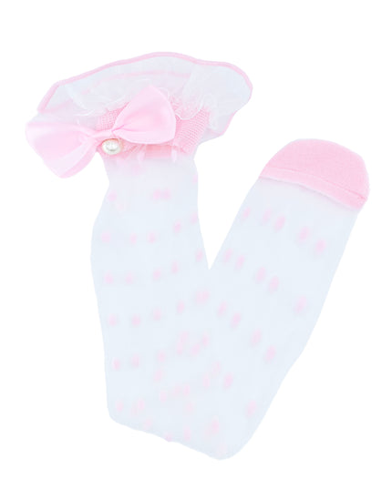 Transparent Polka-Dot Bow Trim Socks