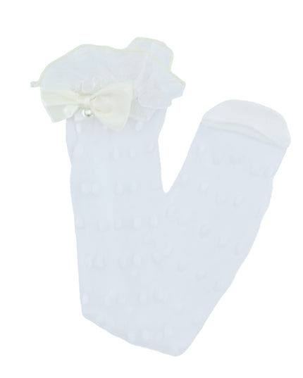 Transparent Polka-Dot Bow Trim Socks