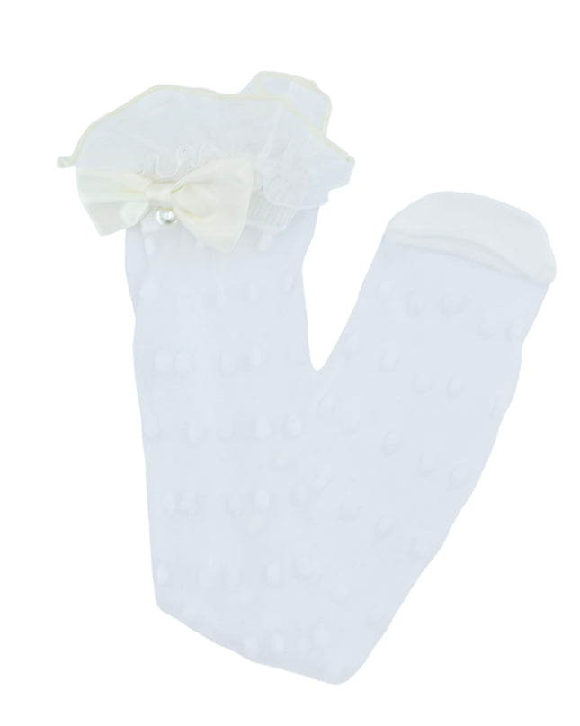 Transparent Polka-Dot Bow Trim Socks