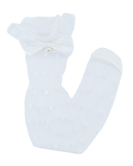 Transparent Polka-Dot Bow Trim Socks