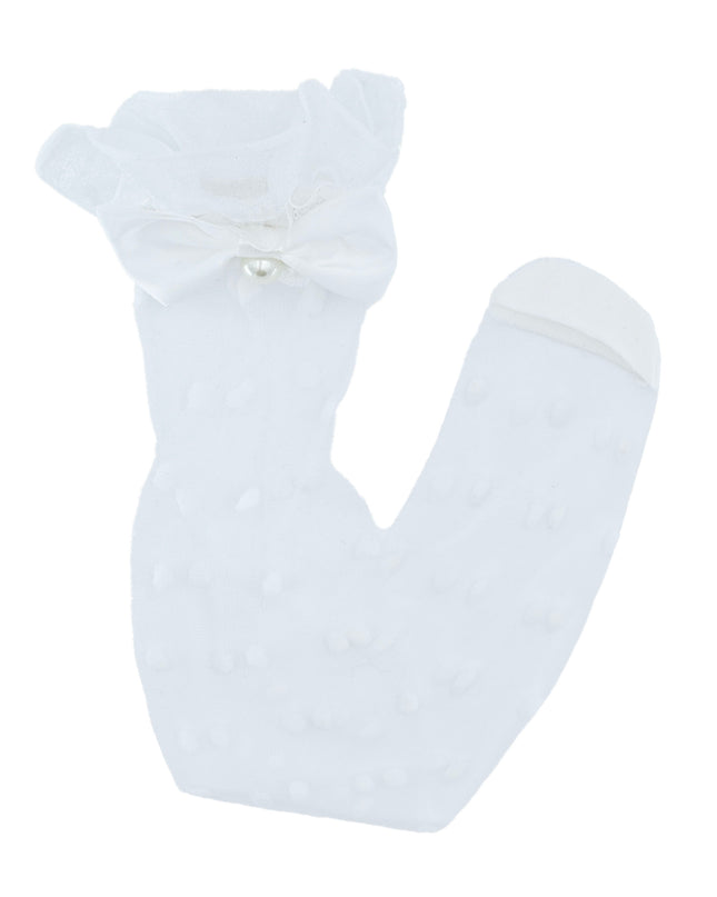 Transparent Polka-Dot Bow Trim Socks