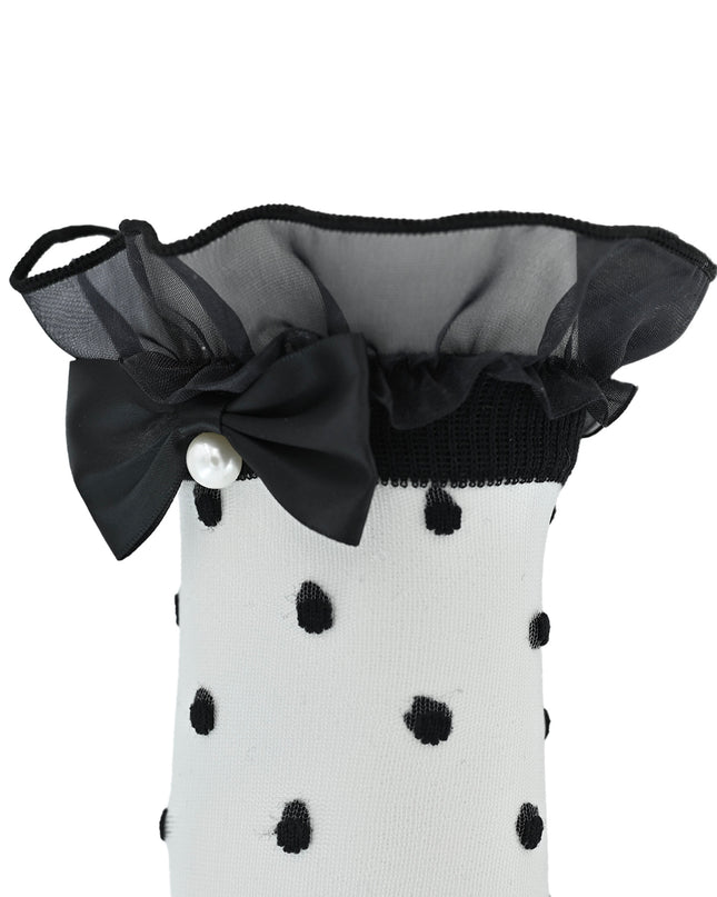 Transparent Polka-Dot Bow Trim Socks