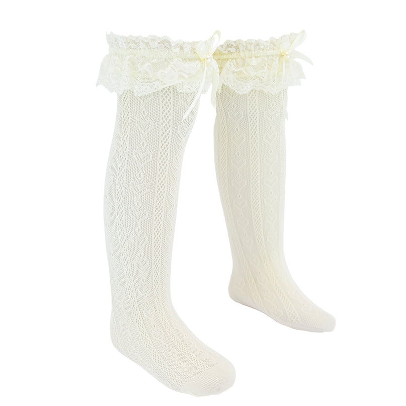 Heart Lace Ribbon Socks