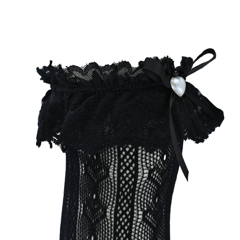 Heart Lace Ribbon Socks