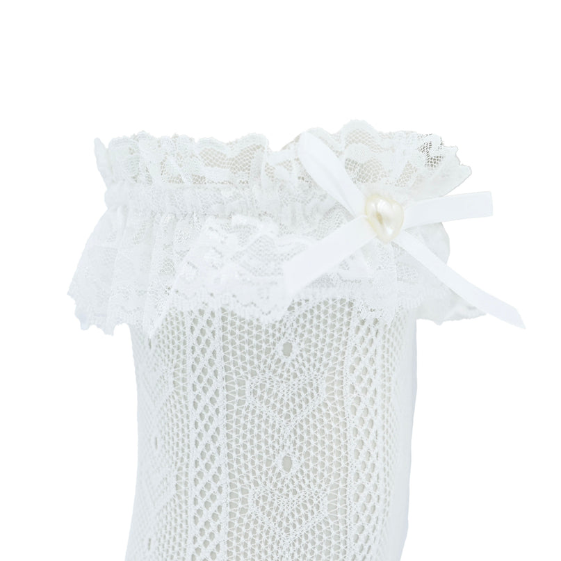 Heart Lace Ribbon Socks