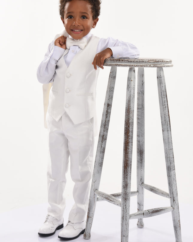kids atelier moustache Cream 5pc Peak Lapel Tuxedo