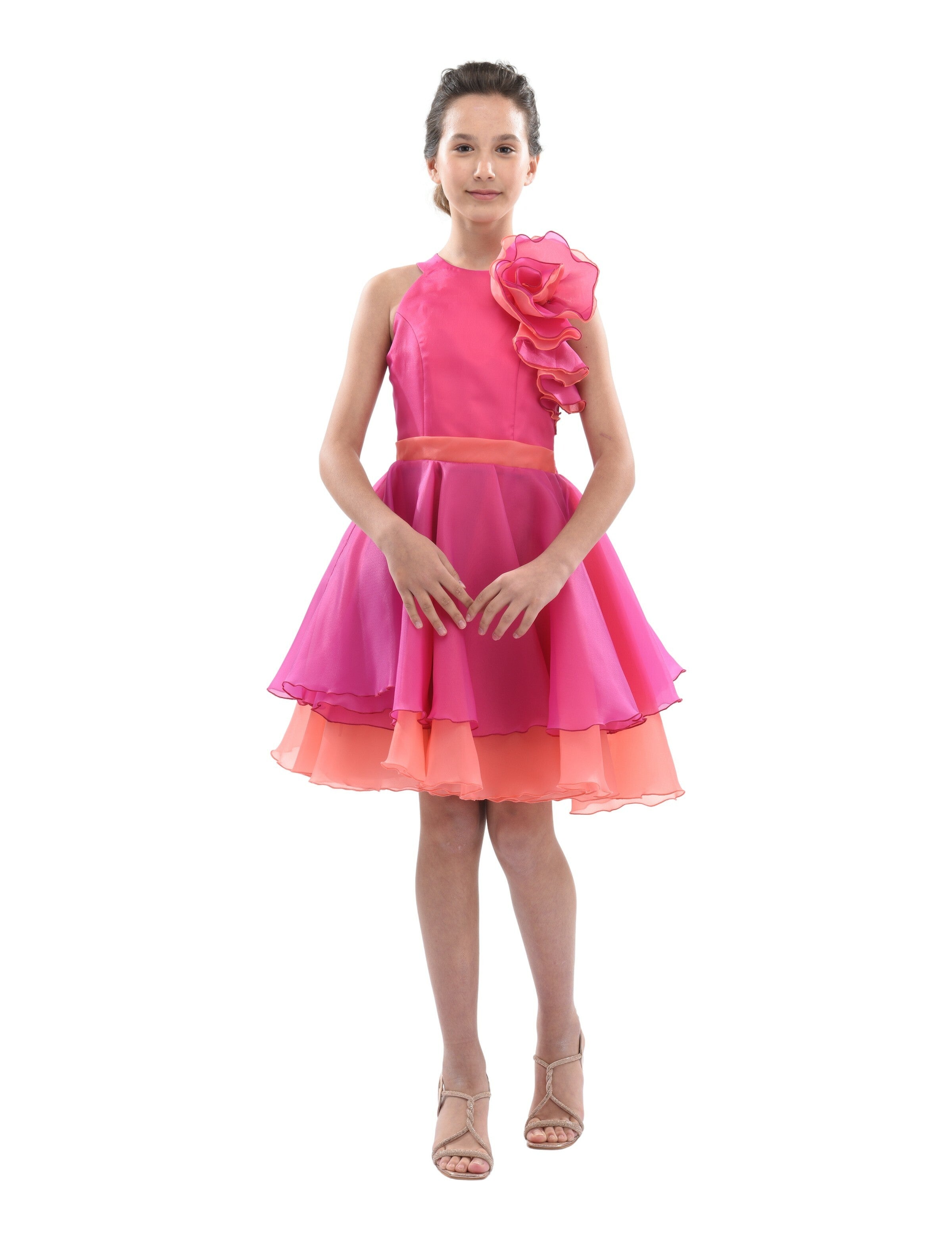 fuchsia halter dress Fuchsia Estancia Halter Organza Dress 15Y / Fuschia