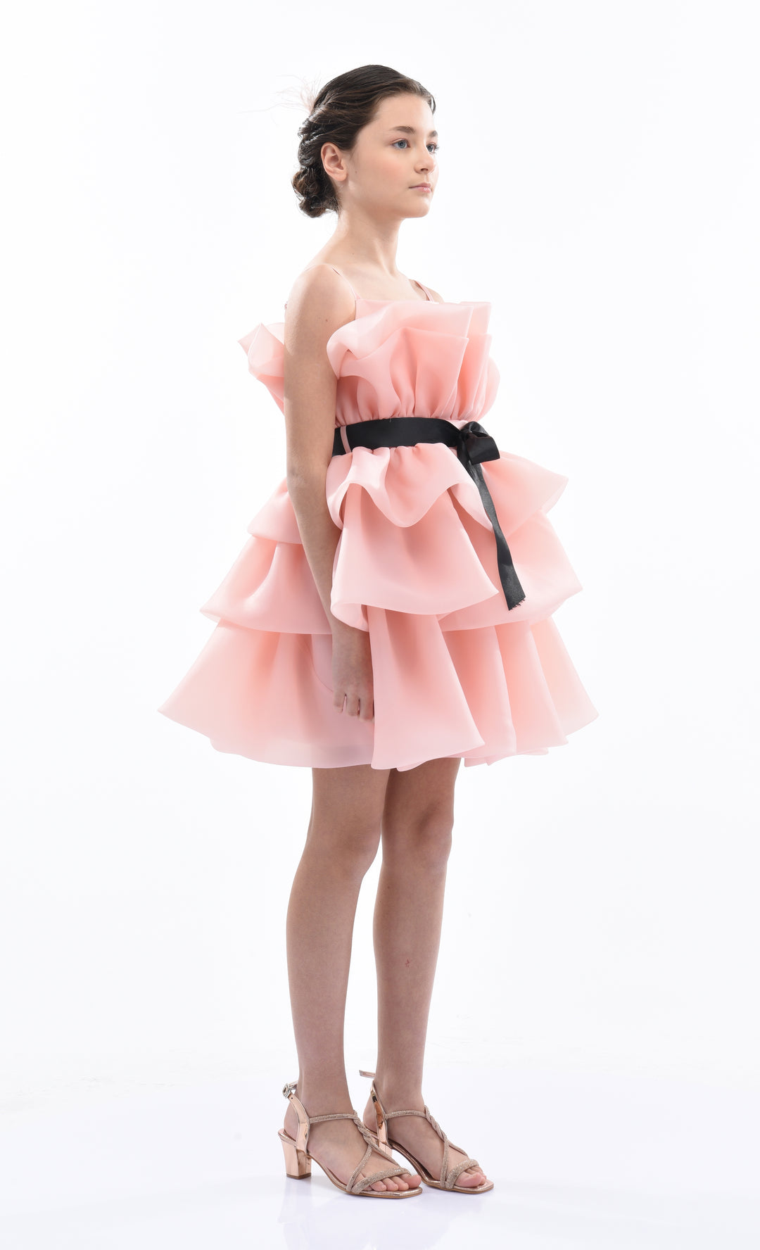 Pink Noella Ruffle Bow Dress