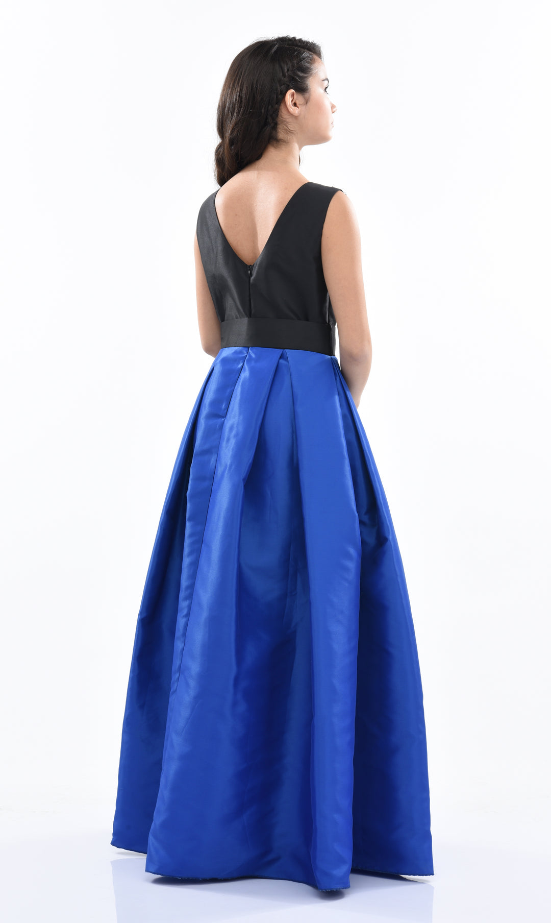 Blue Lucena Sleeveless Gem Gown