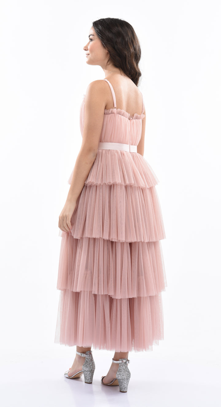 Pink Blush Firenze Tiered Ribbon Dress