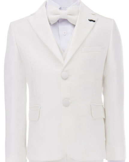 kids atelier moustache Cream 5pc Peak Lapel Tuxedo