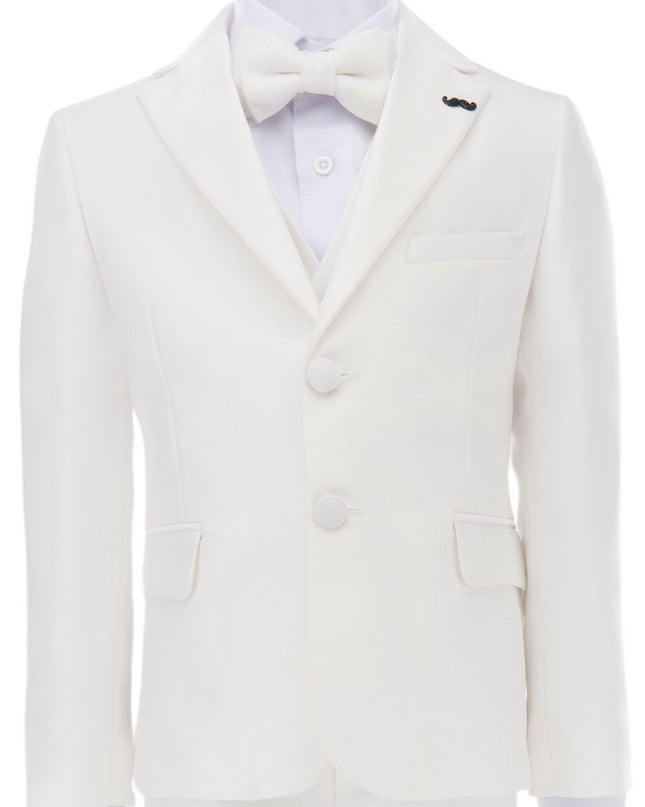kids atelier moustache Cream 5pc Peak Lapel Tuxedo