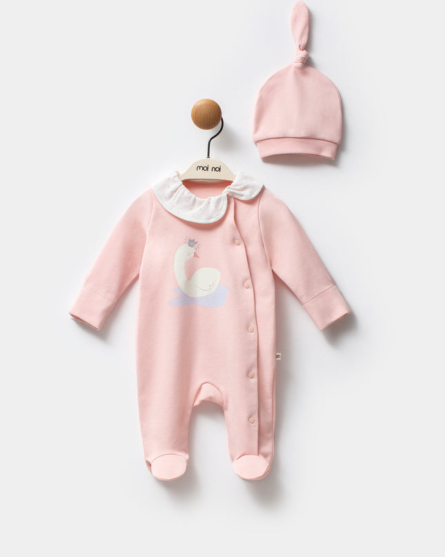 Pink Swan One-Piece Set