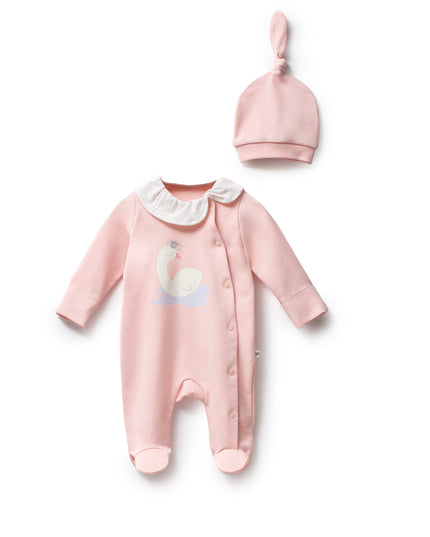 Pink Swan One-Piece Set