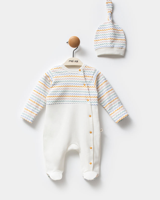 Multicolor Zigzag One-Piece Set
