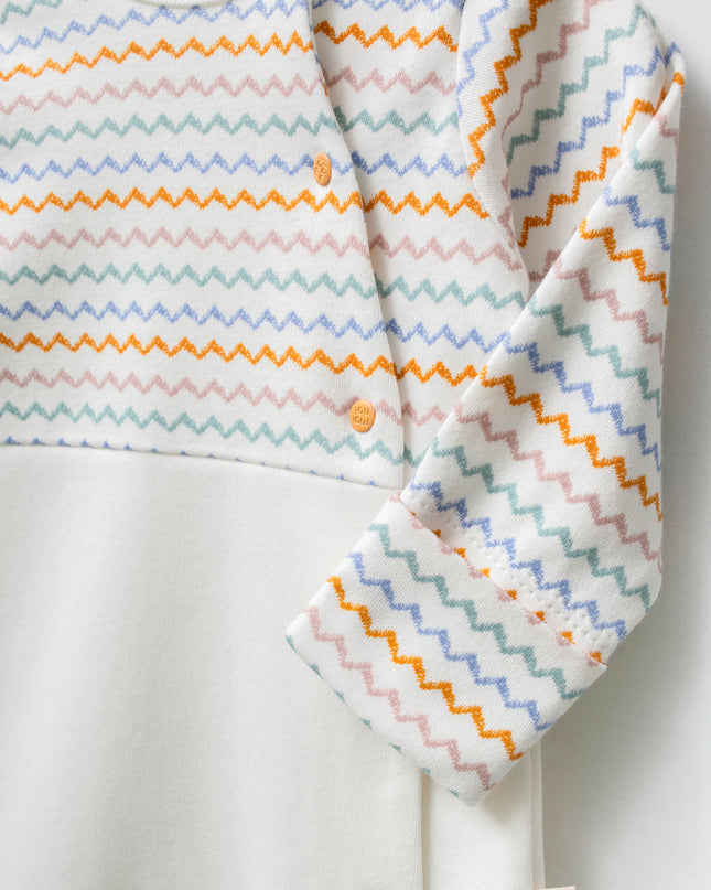Multicolor Zigzag One-Piece Set