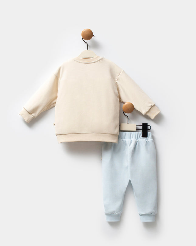 Beige Koala Blue Sweat Set