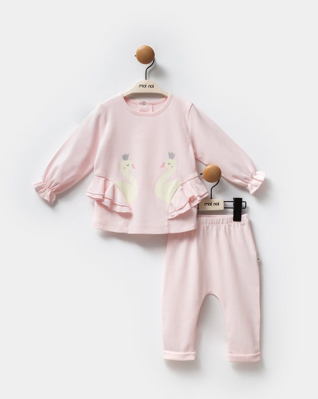 Pink Swan Ruffle Outfit Set