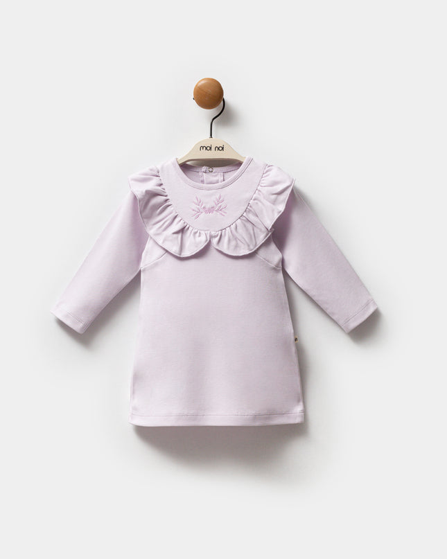 Lilac Butterfly Neckline Ruffle Top
