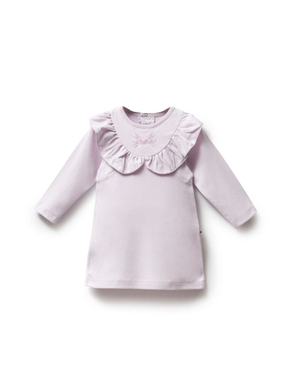 Lilac Butterfly Neckline Ruffle Top
