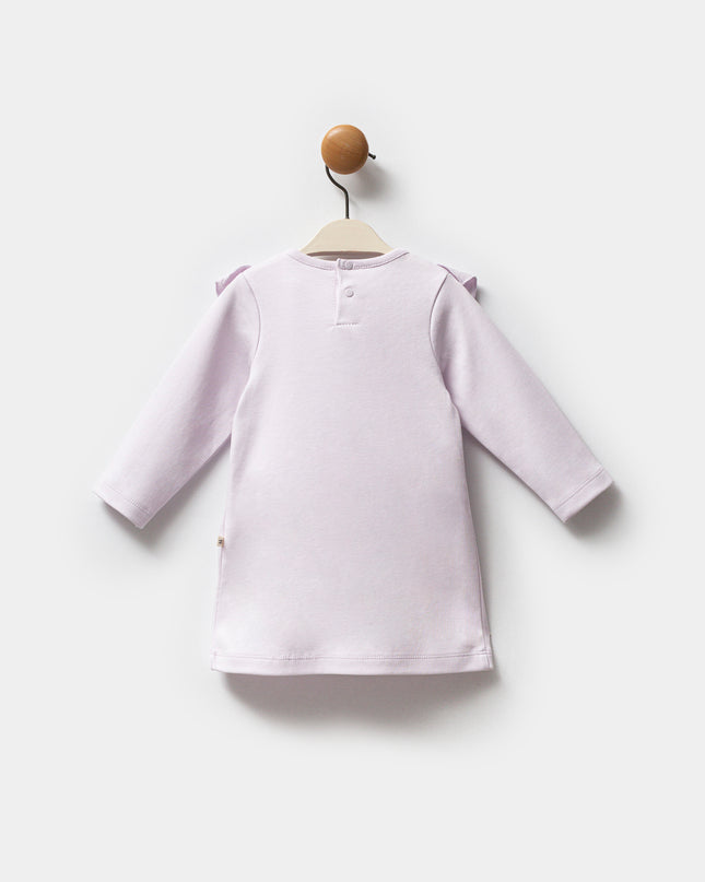 Lilac Butterfly Neckline Ruffle Top