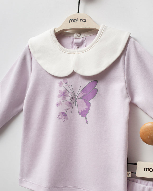 Lilac Butterfly Flower Outfit Set
