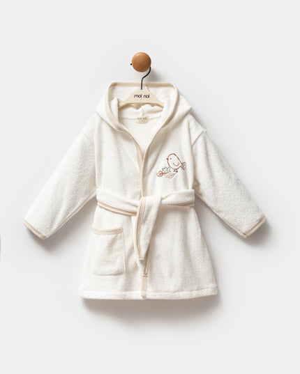 Beige Autumn Bird Robe